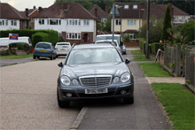 car blocking pavement